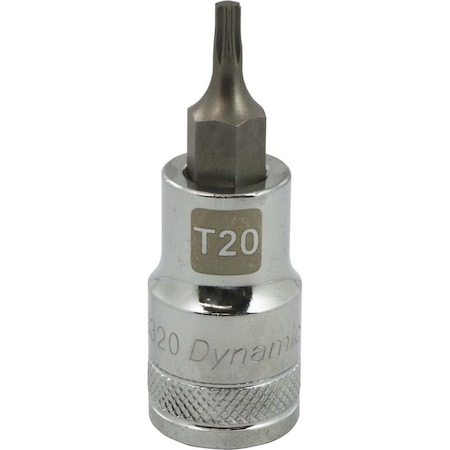 Dynamic Tools 1/2 Drive Torx Head, T20 Bit Regular Length, Chrome Socket D013320
